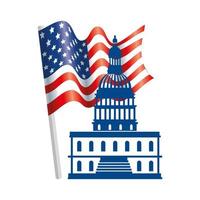 Isolated usa capitol vector design