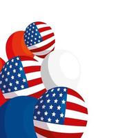 diseño de vector de globos de estados unidos aislado