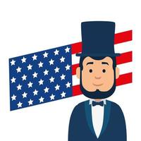 Isolated usa president man and flag vector design