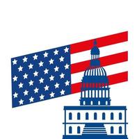 Isolated usa capitol vector design
