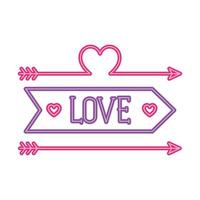 love label in neon light, valentines day vector