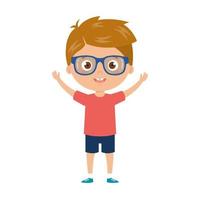 cute boy standing on white background vector