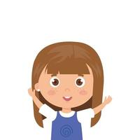 cute girl smiling on white background vector