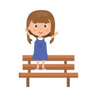 girl on park chair on white background vector