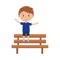 boy on park chair on white background vector