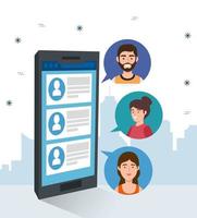 smartphone device with chat isolated icon vector