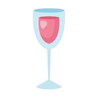 Copa con vino icono aislado vector