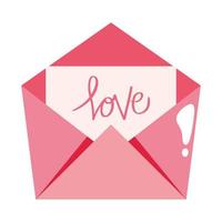 envelope mail with love lettering isolated icon vector