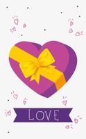 happy valentines day with heart and ribbon vector