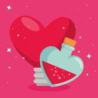 fragrance with light bulb in heart shape vector