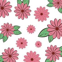 background of flowers with leafs decoration vector