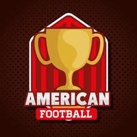 cartel de fútbol americano con trofeo de copa