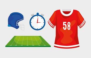 set icons of american football vector