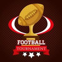 poster of american football tournament with trophy vector