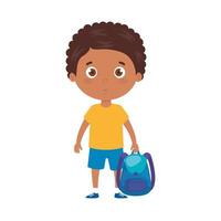 student boy with school suitcase, back to school vector