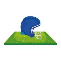 helmet and field american football isolated icon vector