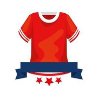 camiseta de fútbol americano con cinta y estrellas vector