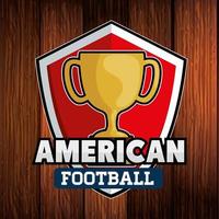 poster of american football with cup trophy vector
