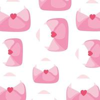 background of envelopes mail with hearts vector