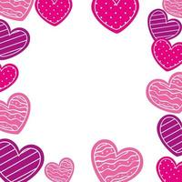 frame of cute hearts isolated icon vector