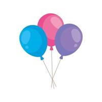 balloons helium decoration isolated icon vector