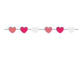 cute hearts hanging decoration isolated icon vector