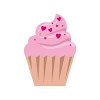 delicioso, cupcake, pastelería, aislado, icono vector