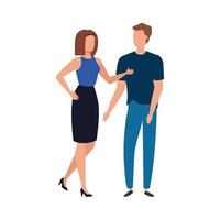 pareja de negocios elegante personaje de avatar vector