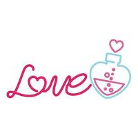 love label in neon light on white background vector
