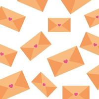 background of envelopes mail with hearts vector