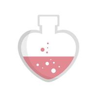 fragrance with heart bottle isolated icon vector