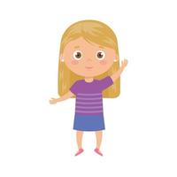 cute girl standing on white background vector