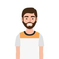 young man with beard avatar character icon vector