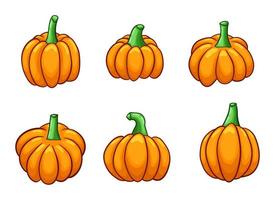 Ilustración de diseño de vector de clipart de calabaza aislado sobre fondo blanco