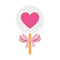 sweet lollipop with heart isolated icon vector