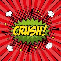 crush expression with explosion pop art style vector