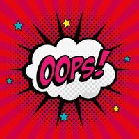 oops expression with cloud pop art style vector