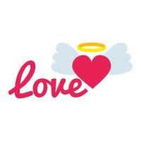 love sign and heart with wings pop art style icon vector