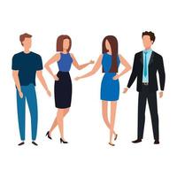 meeting of business people avatar characters vector