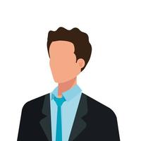 empresario elegante avatar personaje icono vector