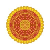 frame circular chinese isolated icon vector