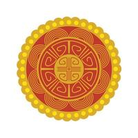 frame circular chinese isolated icon vector