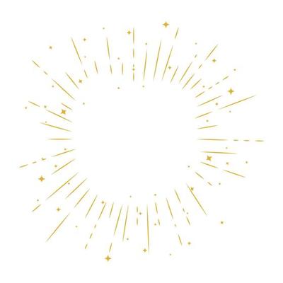 golden sunburst decoration line style icon