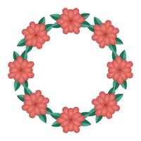 frame circular of flowers natural isolated icon vector