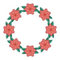 frame circular of flowers natural isolated icon vector