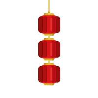lanterns chinese hanging isolated icon vector