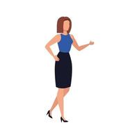 business woman elegant avatar character vector