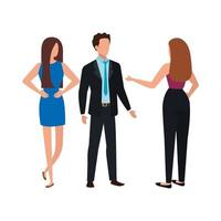 business people elegant avatar character vector