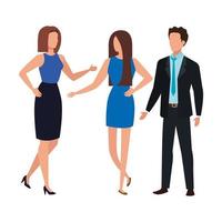 business people elegant avatar character vector