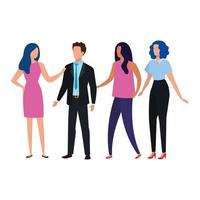 meeting of business people avatar characters vector
